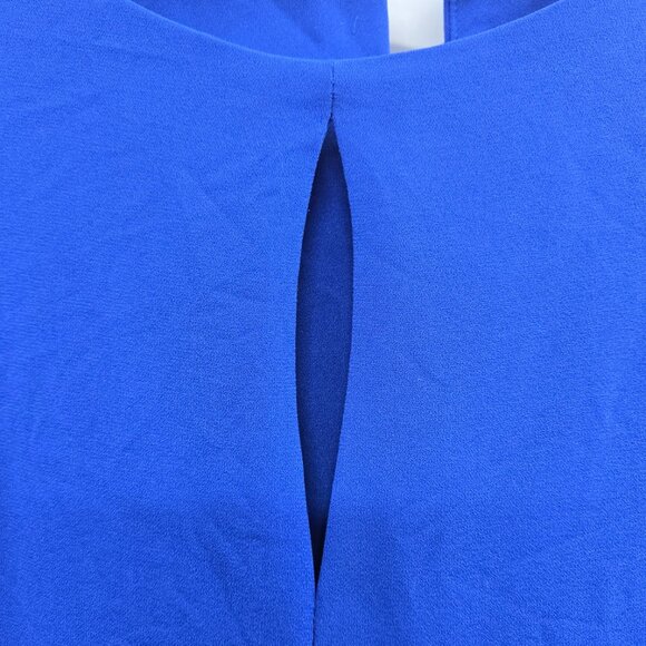 Eloquii Royal Blue Jumpsuit Back Key-Hole Front Tie-Long Sleeve Wide Leg Size 26 - Picture 3 of 11